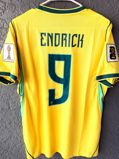 Brazil Endrick #9 2026 Home Yellow Soccer Jersey Men