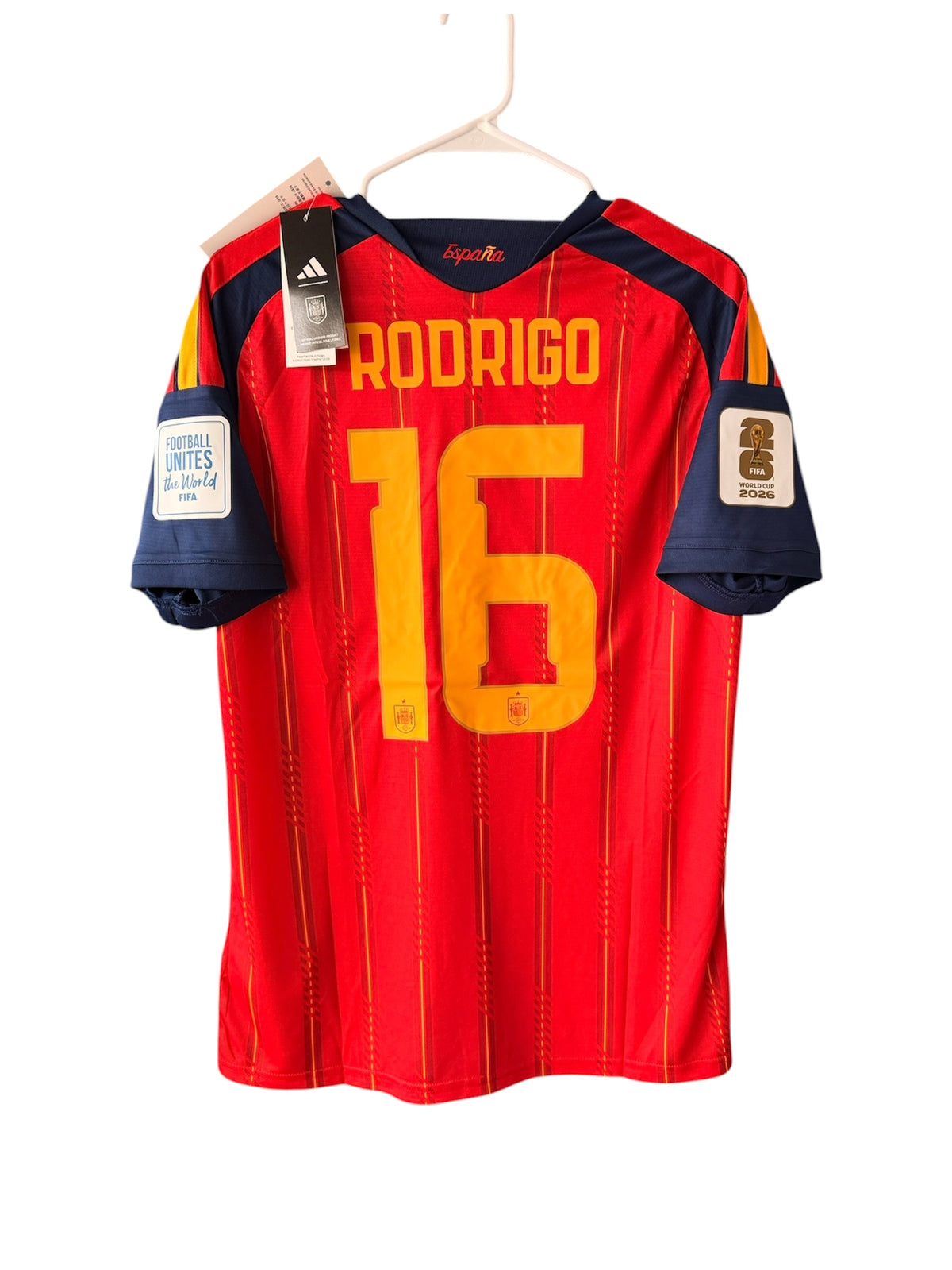 Spain Rodrigo #16 2026 Final Home Red Soccer Jersey Fan Version Men Size