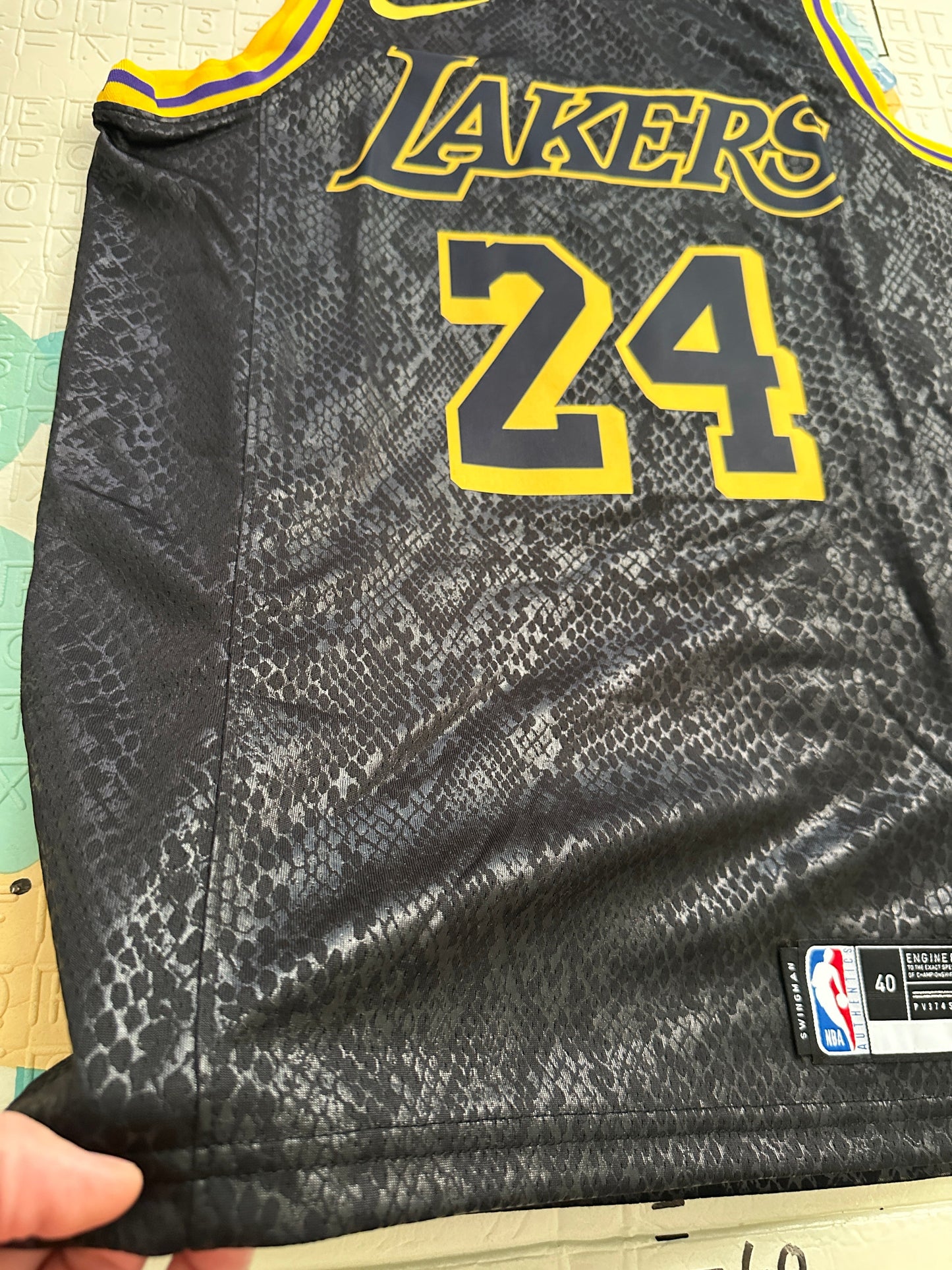 Los Angeles Kobe Bryant #24 Black Gold Basketball Jersey Men Size