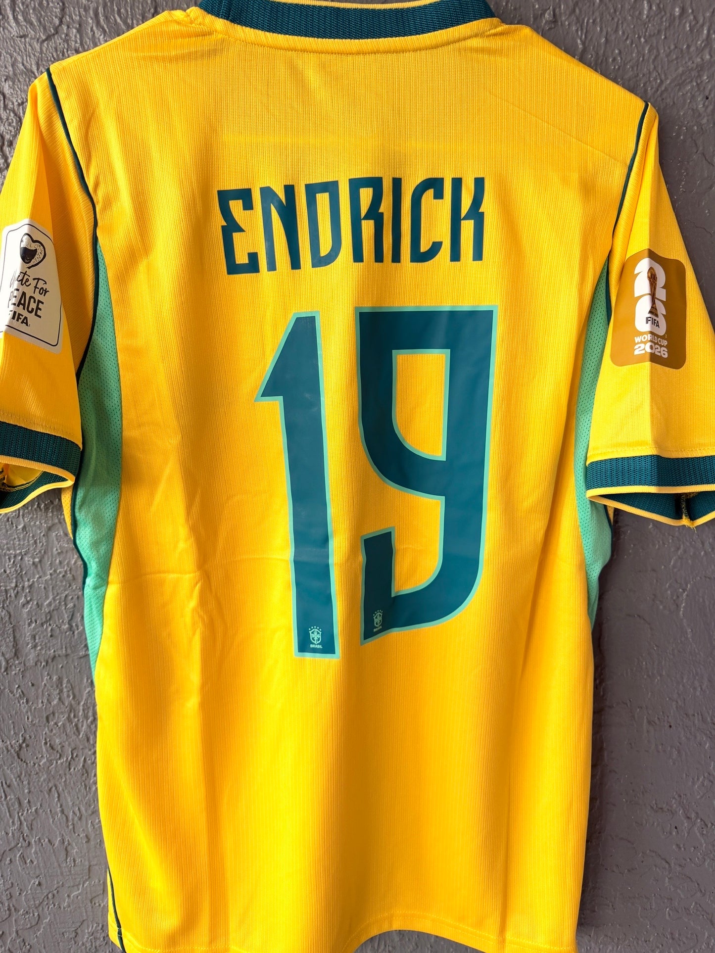Brazil Endrick #19 2026 Home Yellow Soccer Jersey Men