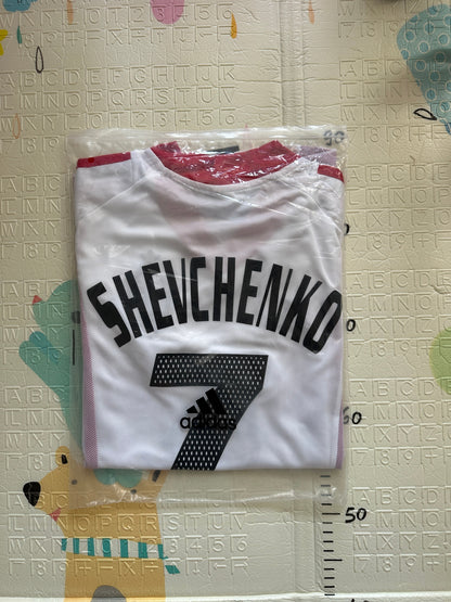 Milan 2003 UCL Final Andriy Shevchenko #7 Away Soccer Jersey White Men Team Size