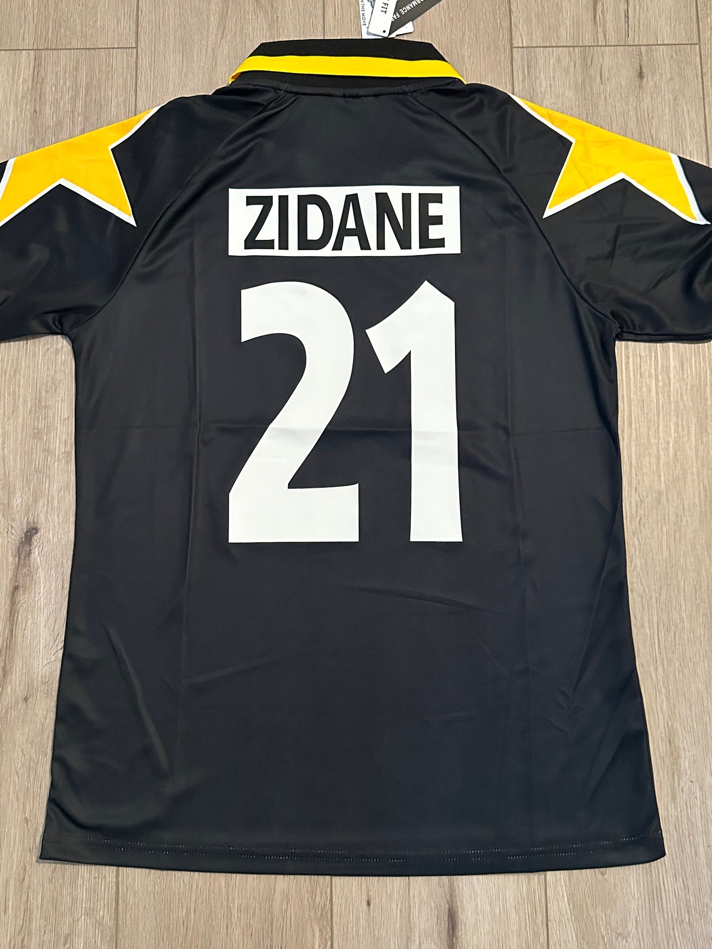Juventus Zidane #21 1995/97 Black White Retro Soccer Jersey Men