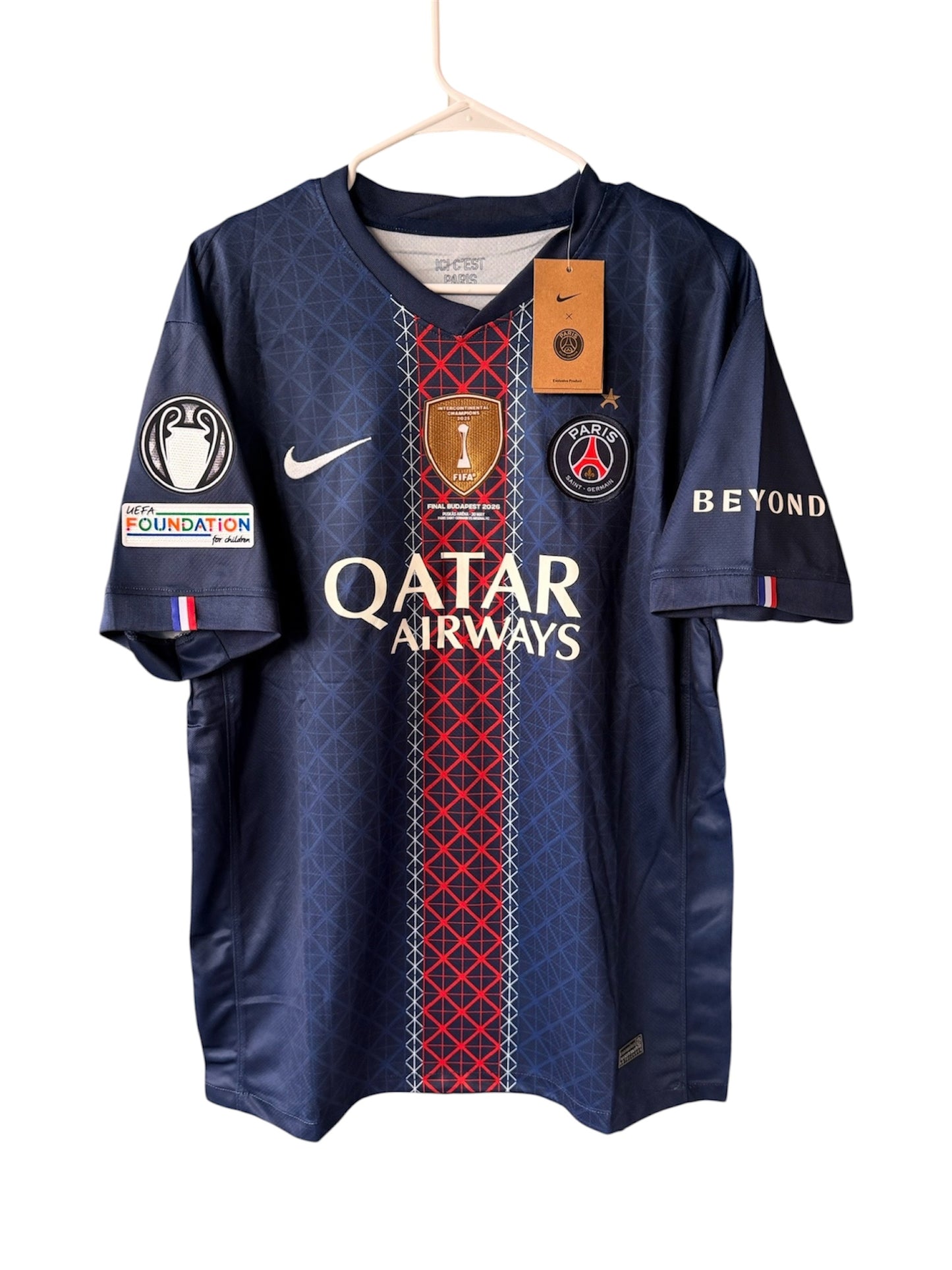 PSG Ousmane Dembele #10 2026 Champions Final Home Blue Soccer Jersey Men