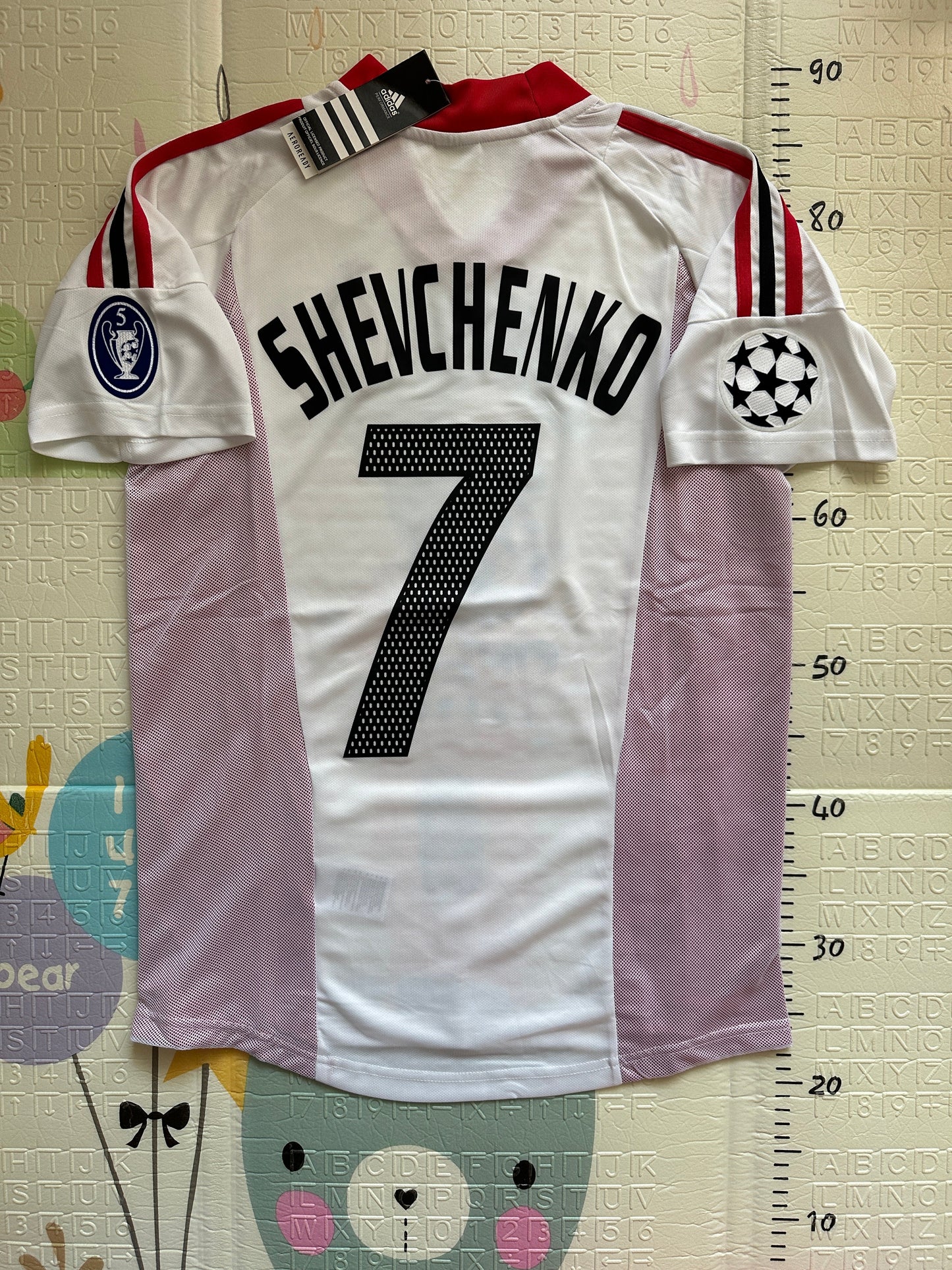 Milan 2003 UCL Final Andriy Shevchenko #7 Away Soccer Jersey White Men Team Size