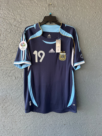 Argentina Lionel Messi #19 2006 World Cup Away Blue Retro Soccer Jersey Men