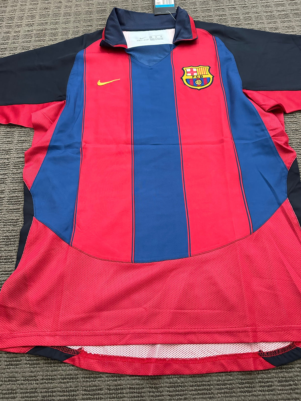Barcelona Juan Roman Riquelme #10 2003/04 Home Blue Red Retro Soccer Jersey Men Size Deal