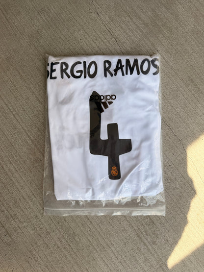 Real Madrid Sergio Ramos #4 Retro Soccer Jersey 2014 Final White Long Sleeves