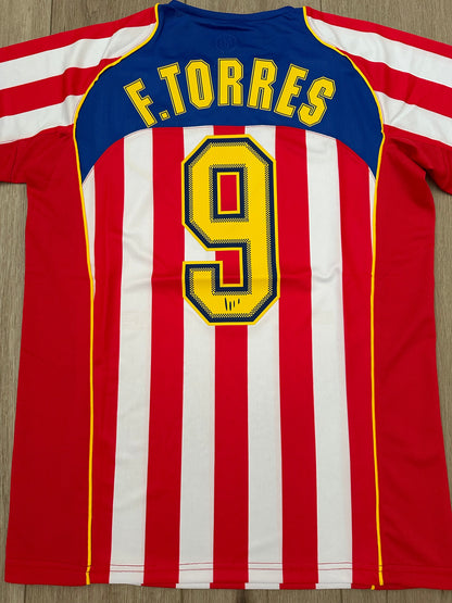 Atletico Madrid 2004/05 Home Retro Soccer Jersey – Fernando Torres #9 – Spider Man – Men’s