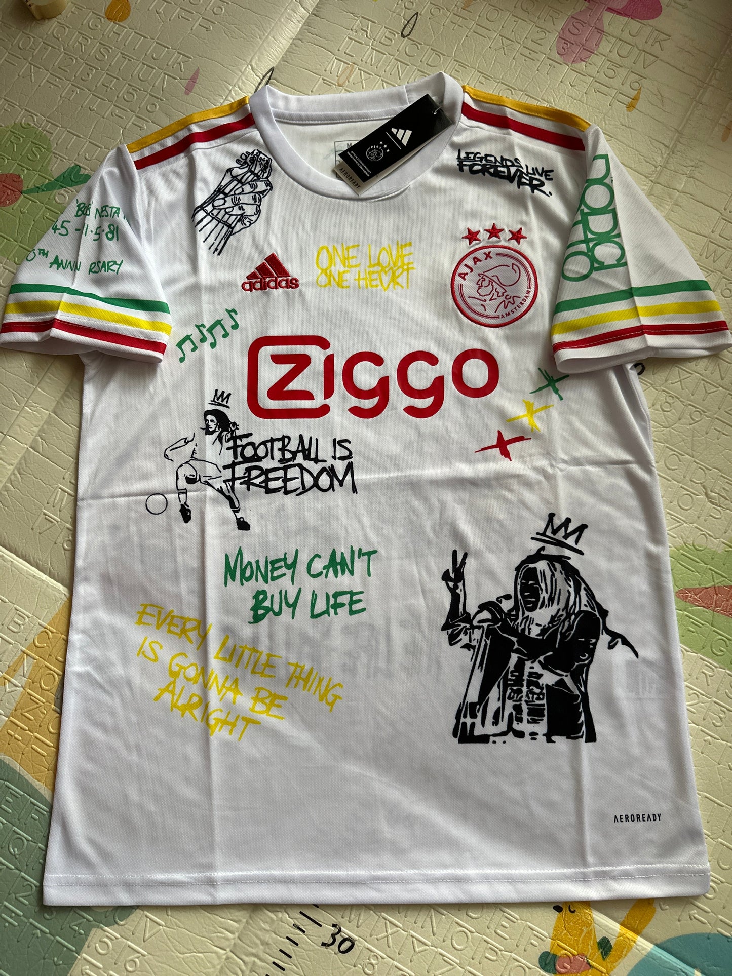 Bob Marley Special Edition White Soccer Style Jersey Men 2025