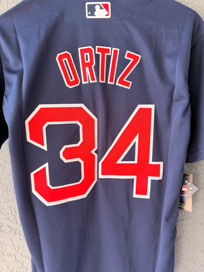 Boston Red Sox David Ortiz #34 Baseball Jersey Navy Men Size T-shirt