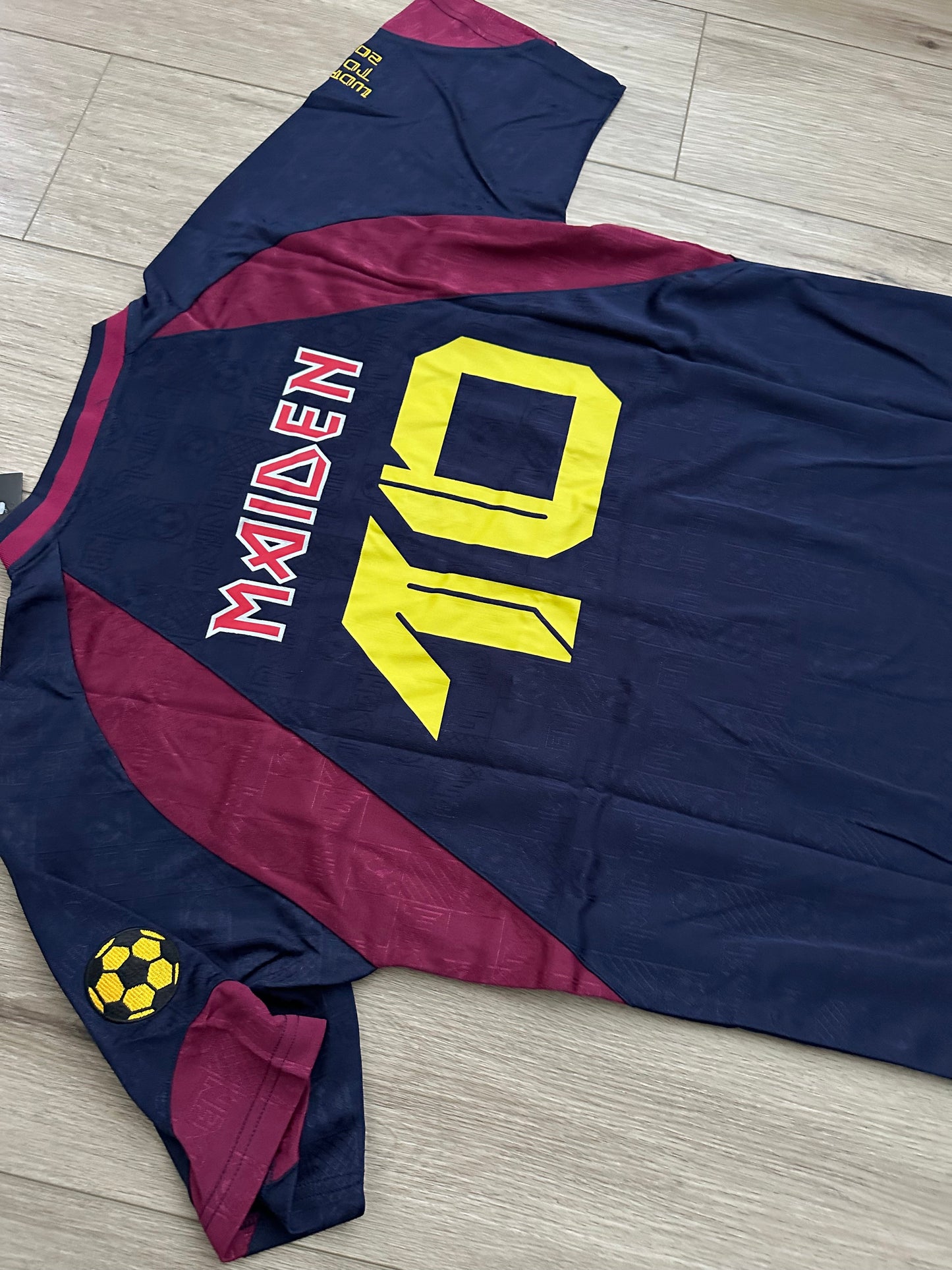West Ham United 2010 Retro Soccer Jersey – Iron Maiden Edition – Home Red Blue – Men’s