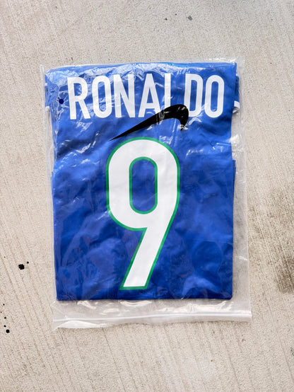 Brazil Ronaldo Nazario #9 1998 Away Blue Retro Soccer Jersey Men