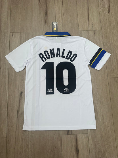 Inter Milan Ronaldo Nazario 1998 Away #10 Soccer Jersey Retro White Men size