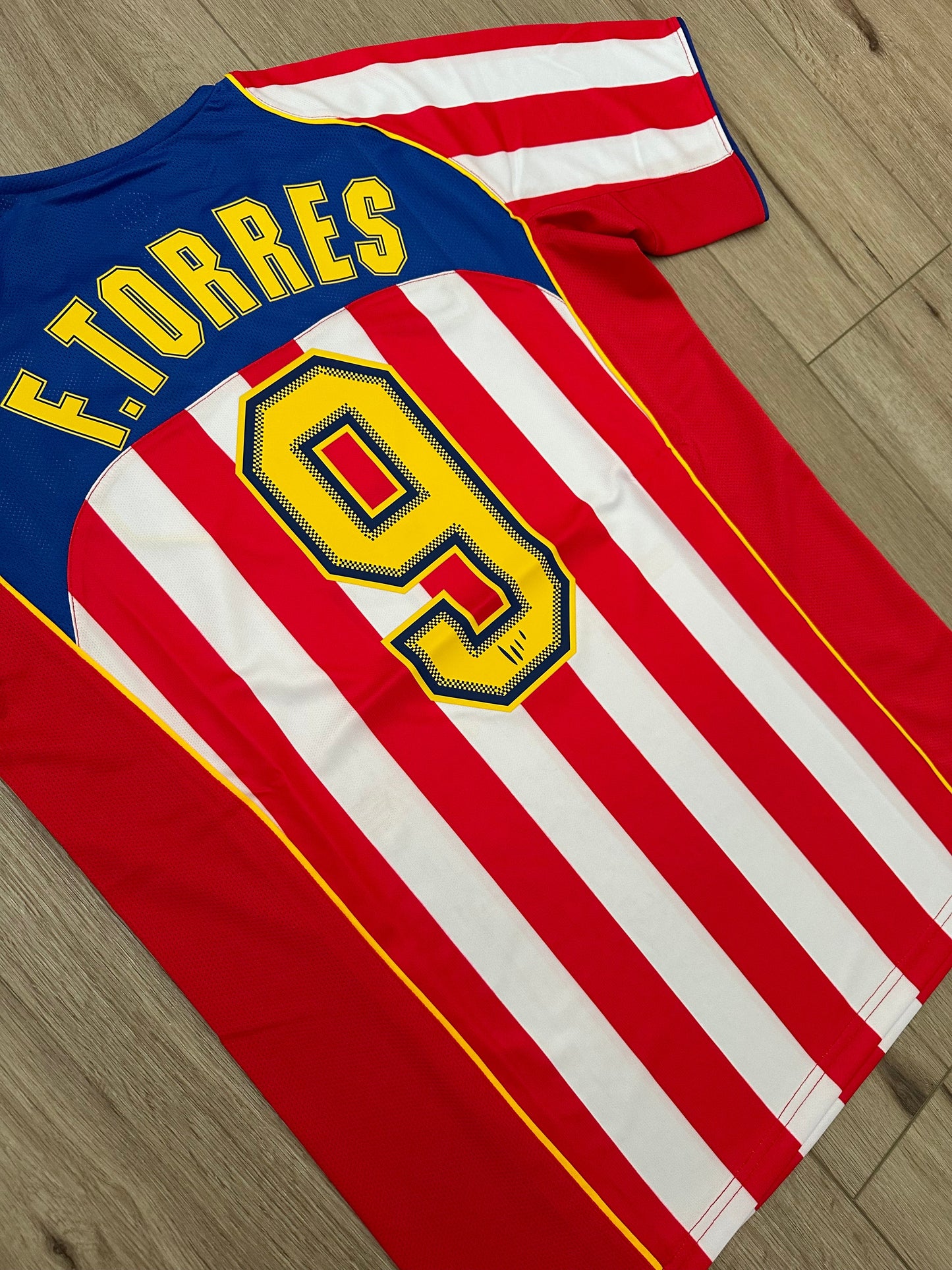 Atletico Madrid 2004/05 Home Retro Soccer Jersey – Fernando Torres #9 – Spider Man – Men’s
