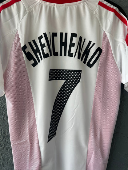 Milan 2003 UCL Final Andriy Shevchenko #7 Away Soccer Jersey White Men Team Size
