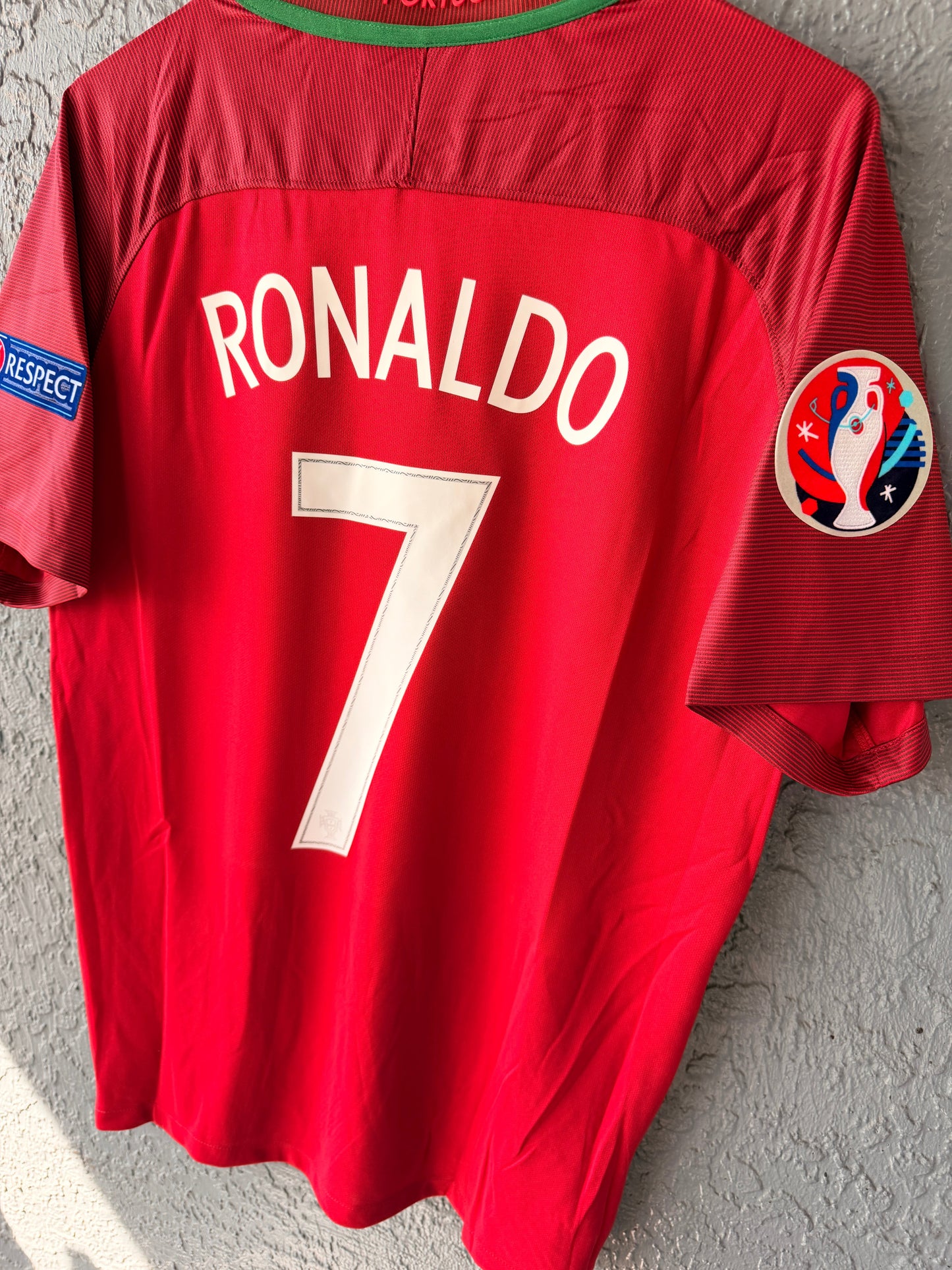 Portugal Cristiano Ronaldo 2016 Euro Final Home Red Soccer Jersey Men
