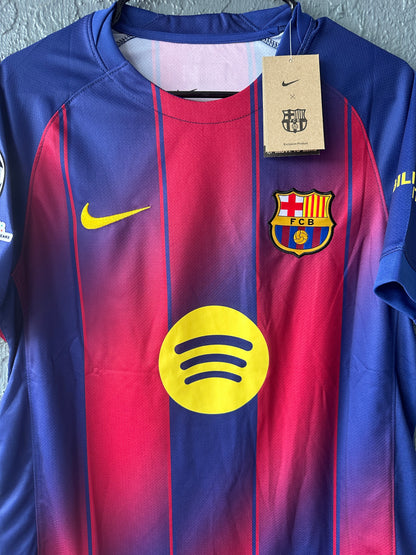 Barcelona Lamine Yamal #10 2025/26 Home Red Blue Soccer Jersey Men