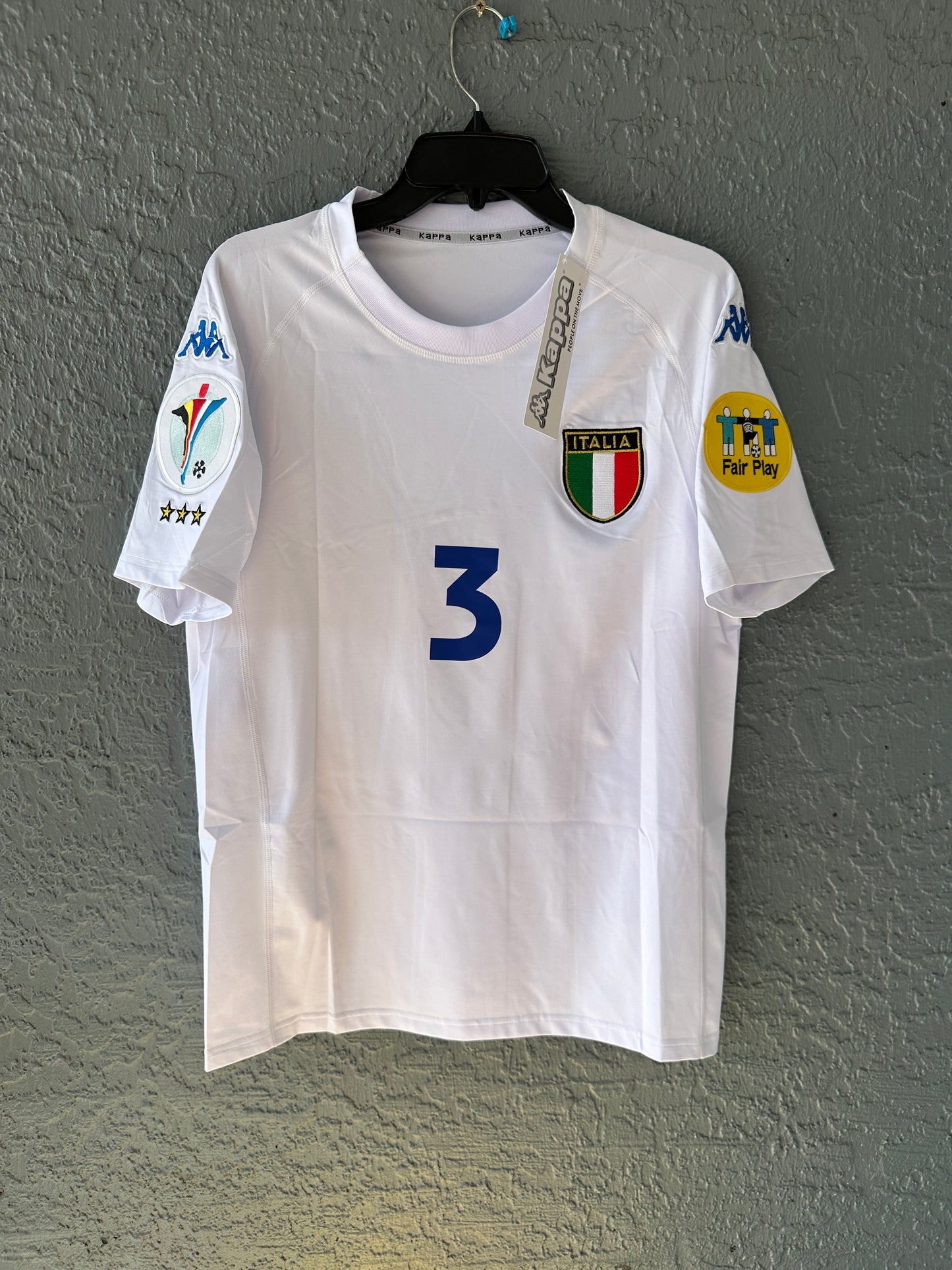Italy 2000 Euro Away Retro Soccer Jersey – Paolo Maldini #3 – White – Men’s