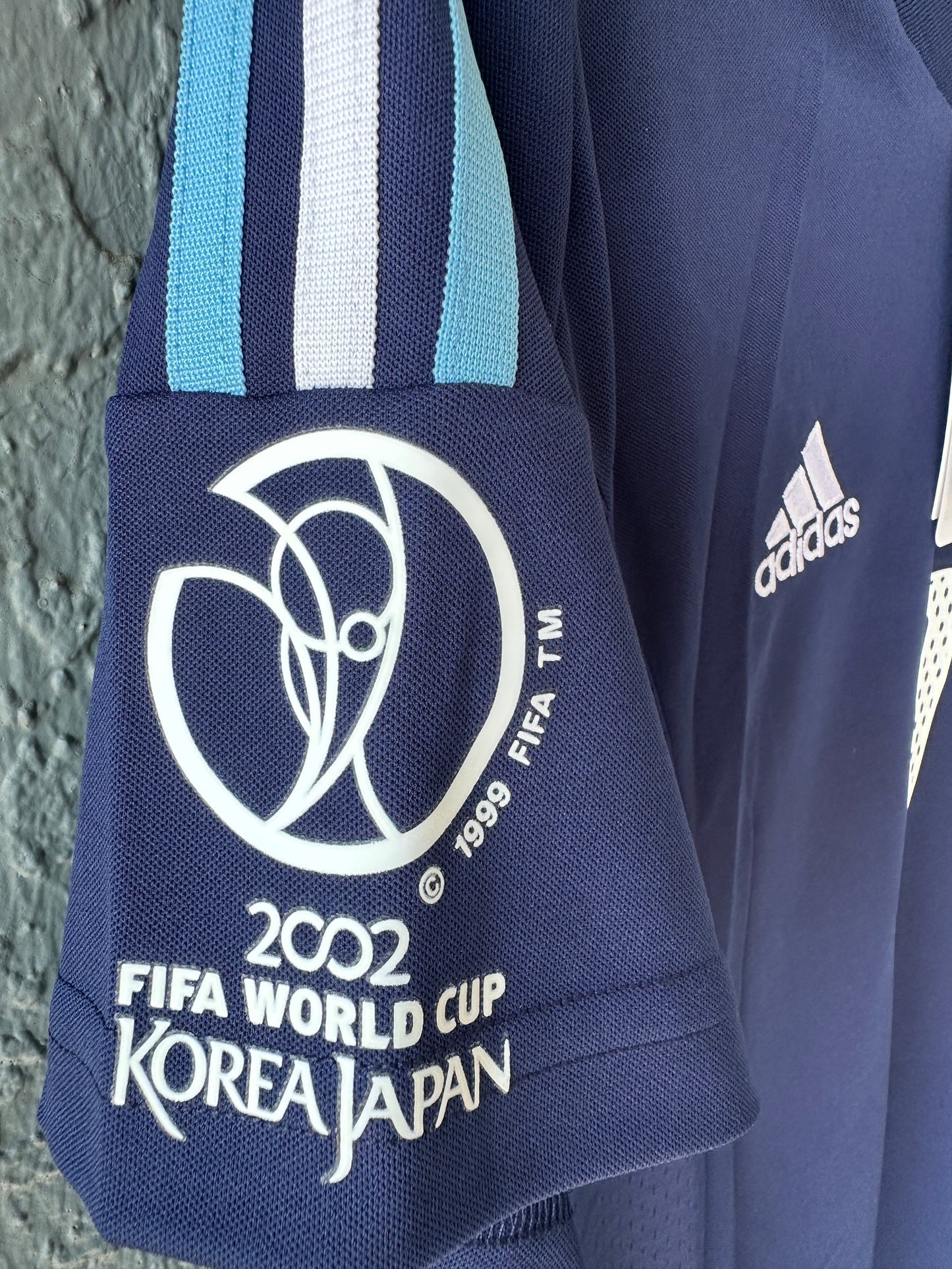 Argentina Gabriel Batistuta #9 Retro Soccer Jersey Away Blue FWC 2002 Men Size