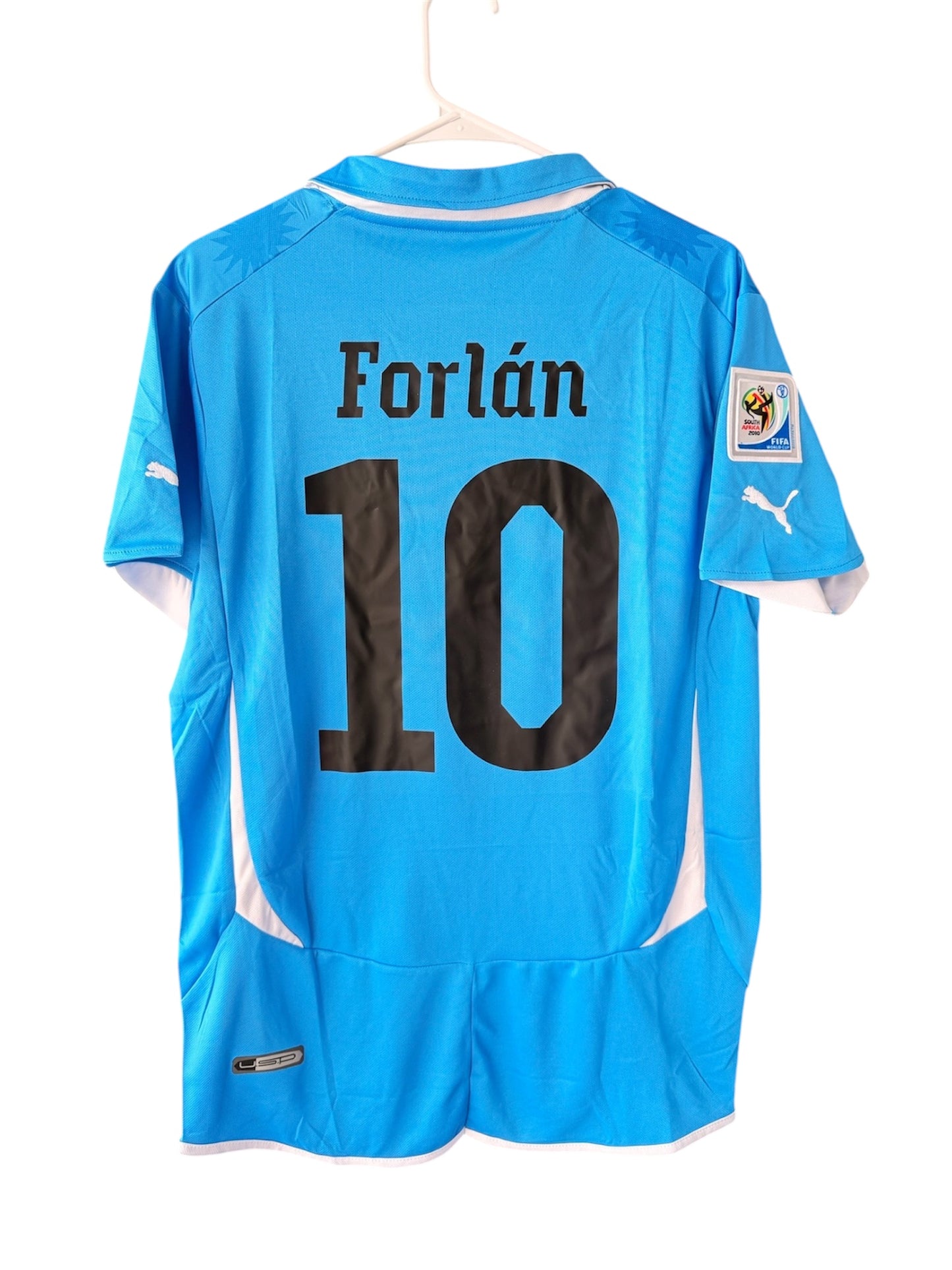 Uruguay Diego Forlan #10 2010 Home Blue Retro Soccer Jersey Men