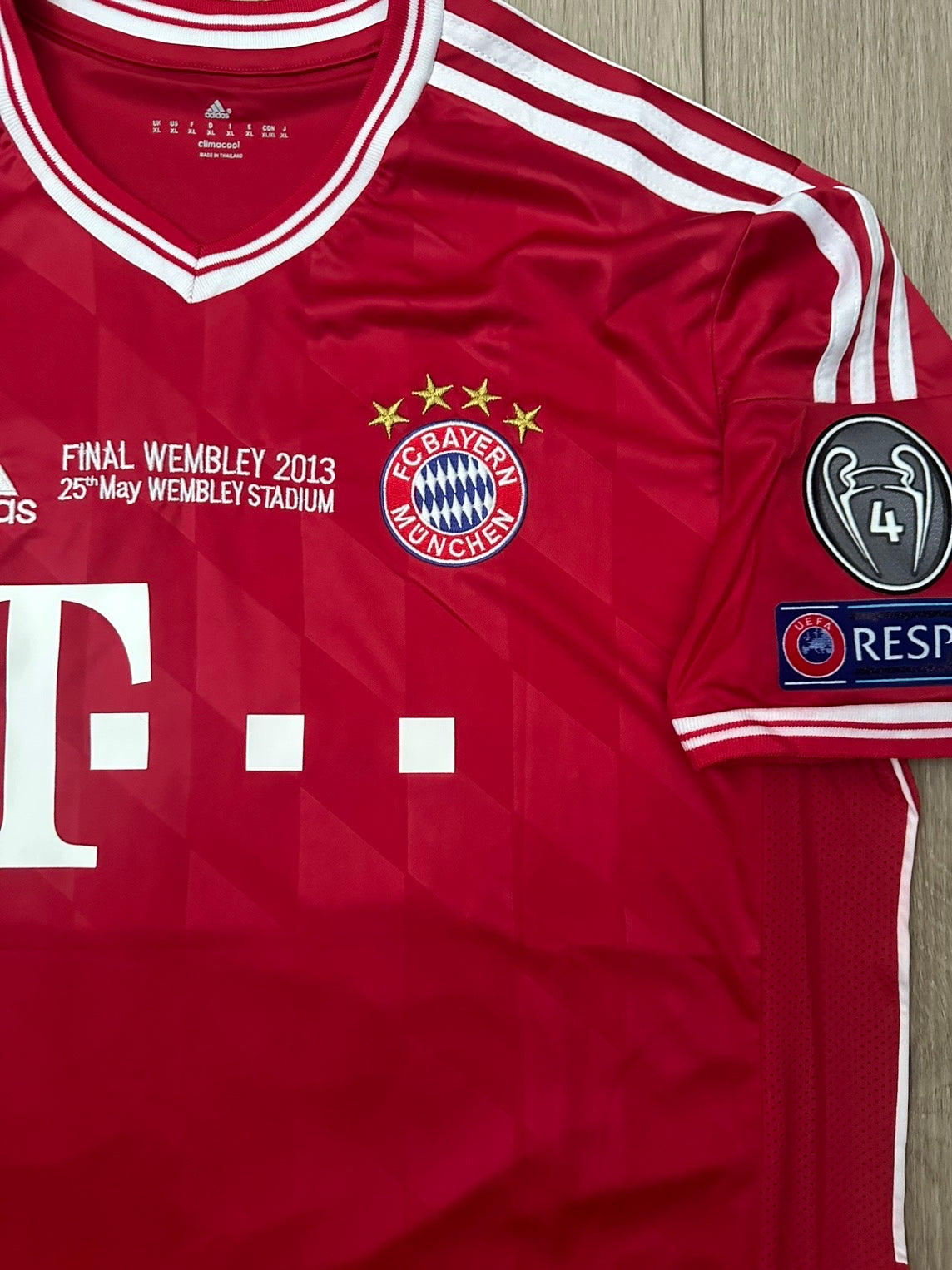 Bayern Munich Thomas Muller 2013 Final Red Retro Soccer Jersey Men
