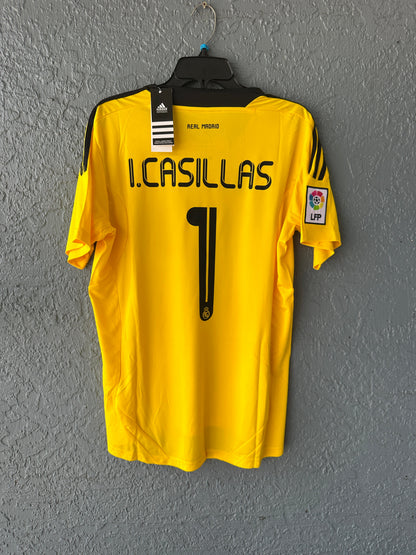 Real Madrid 2011/12 Home Retro Soccer Jersey – Iker Casillas #1 – Yellow – Men’s