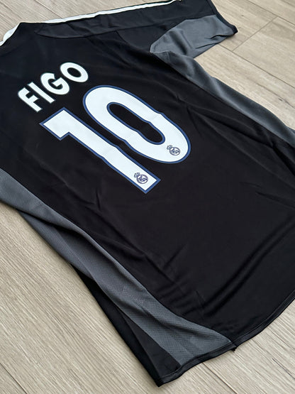 Real Madrid Luis Figo #10 2004/05 Black Away Retro Soccer Jersey Men