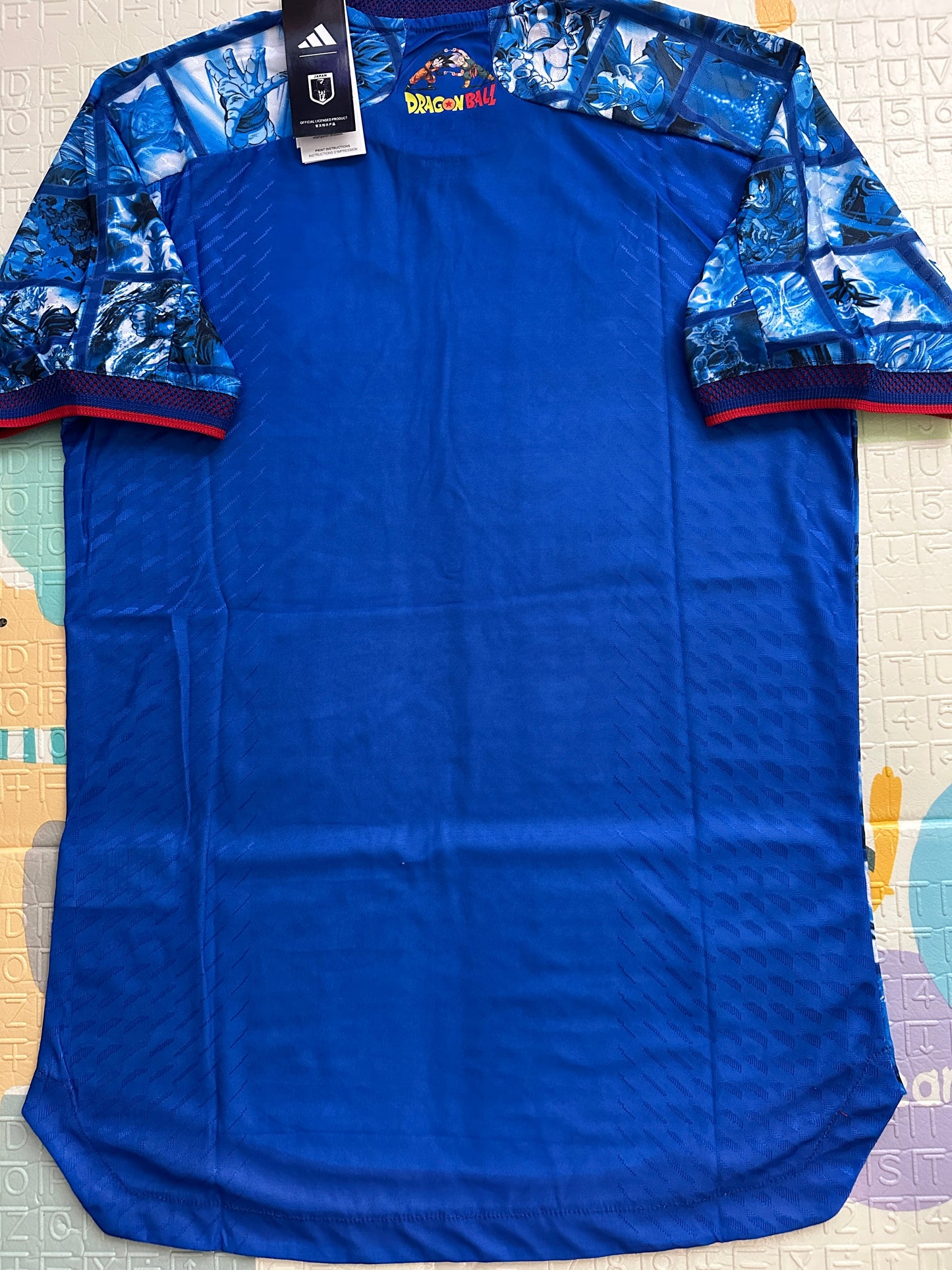 Japan Dragon Ball Z Soccer Jersey Blue Special Edition Anime Men Size Shirt