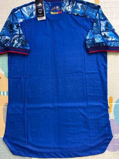 Japan Dragon Ball Z Soccer Jersey Blue Special Edition Anime Men Size Shirt