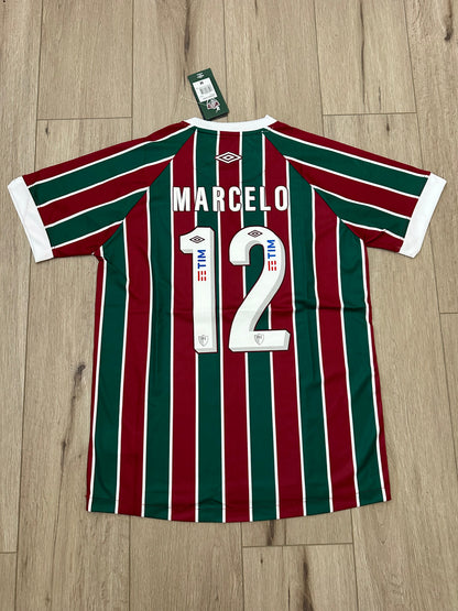 Fluminense Marcelo #12 Soccer Jersey Home Red Green Men