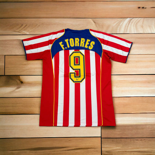 Atletico Madrid 2004/05 Home Retro Soccer Jersey – Fernando Torres #9 – Spider Man – Men’s