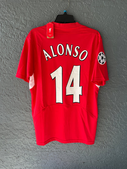 Liverpool Xabi Alonso 2005 Final Red Home Retro Soccer Jersey Men