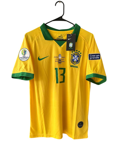 Brazil Dani Alves Jersey 2019 Final Amrican Cup
