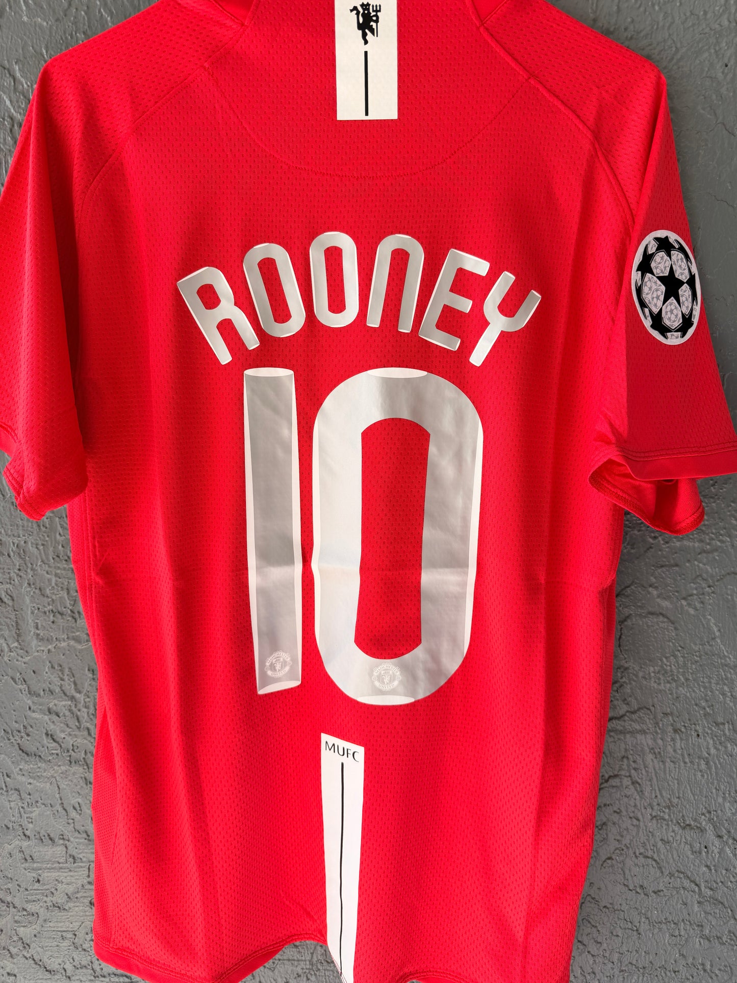 Manchester United Wayne Rooney #10 Retro Soccer Jersey Red Home UCL Final Men