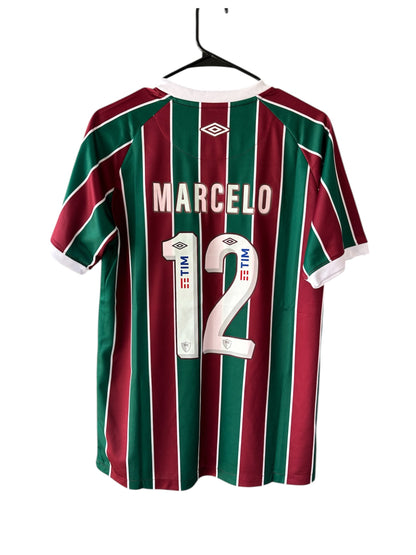 Fluminense Marcelo #12 Soccer Jersey Home Red Green Men