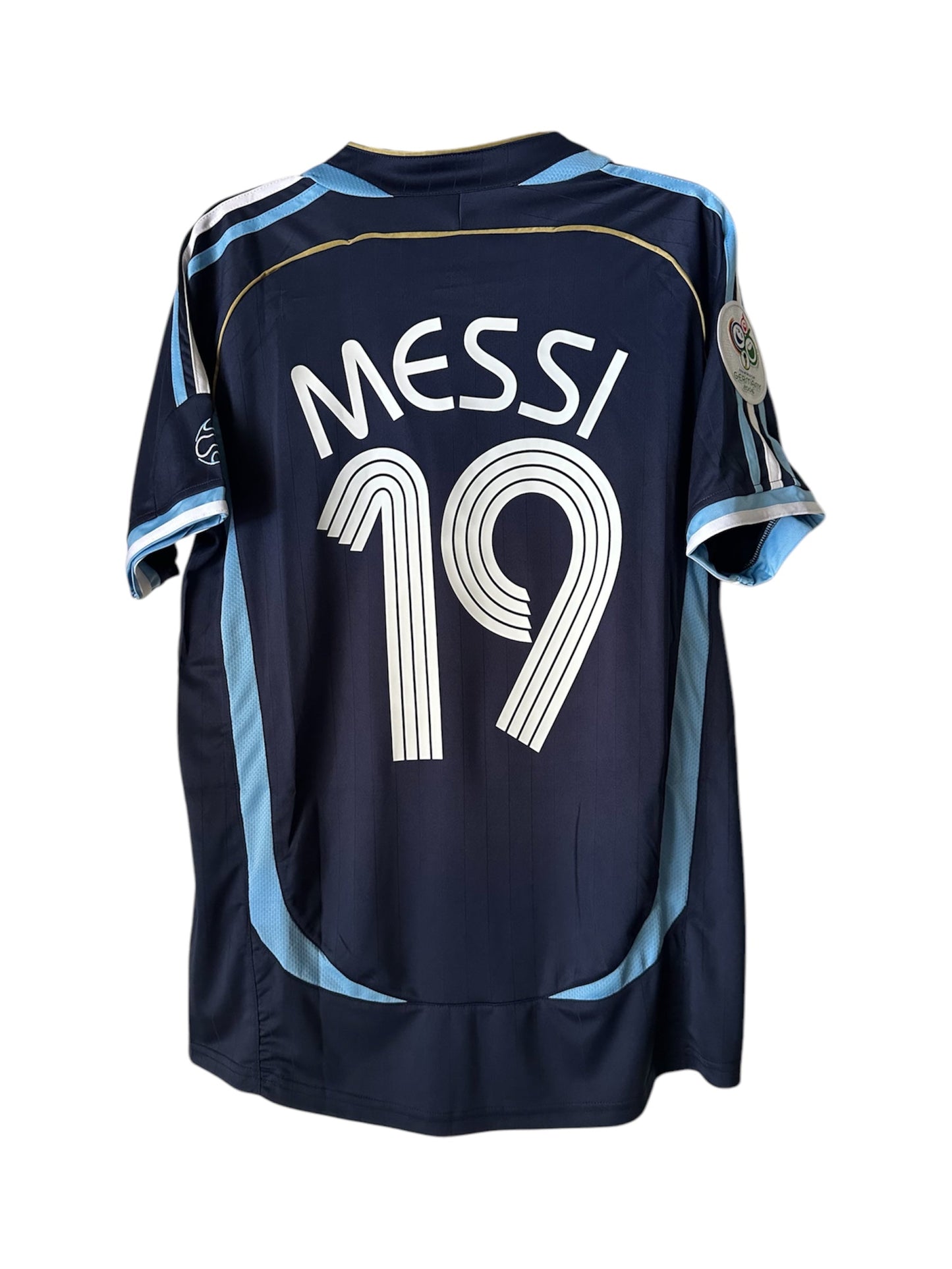 Argentina Lionel Messi #19 2006 World Cup Away Blue Retro Soccer Jersey Men