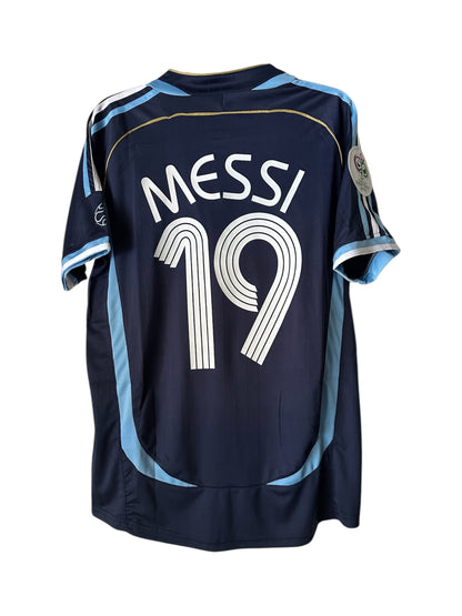 Argentina Lionel Messi #19 2006 World Cup Away Blue Retro Soccer Jersey Men