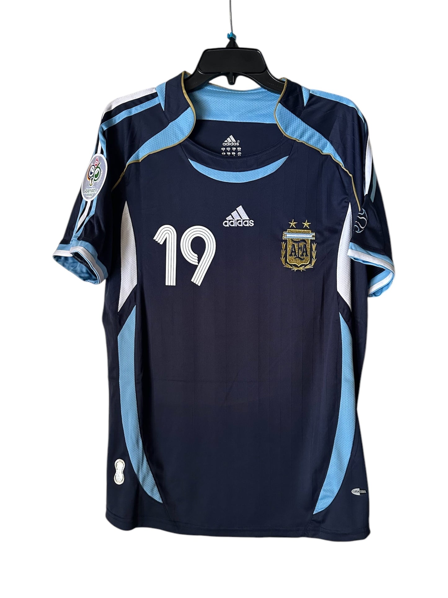 Argentina Lionel Messi #19 2006 World Cup Away Blue Retro Soccer Jersey Men