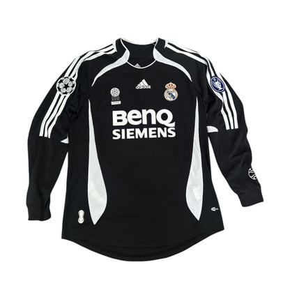 Real Madrid David Beckham #23 Soccer Jersey Retro 06/07 UCL Black Long Sleeves