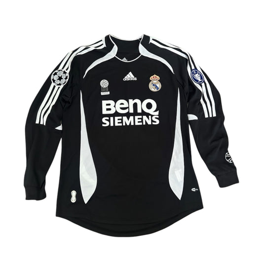 Real Madrid David Beckham #23 Soccer Jersey Retro 06/07 UCL Black Long Sleeves