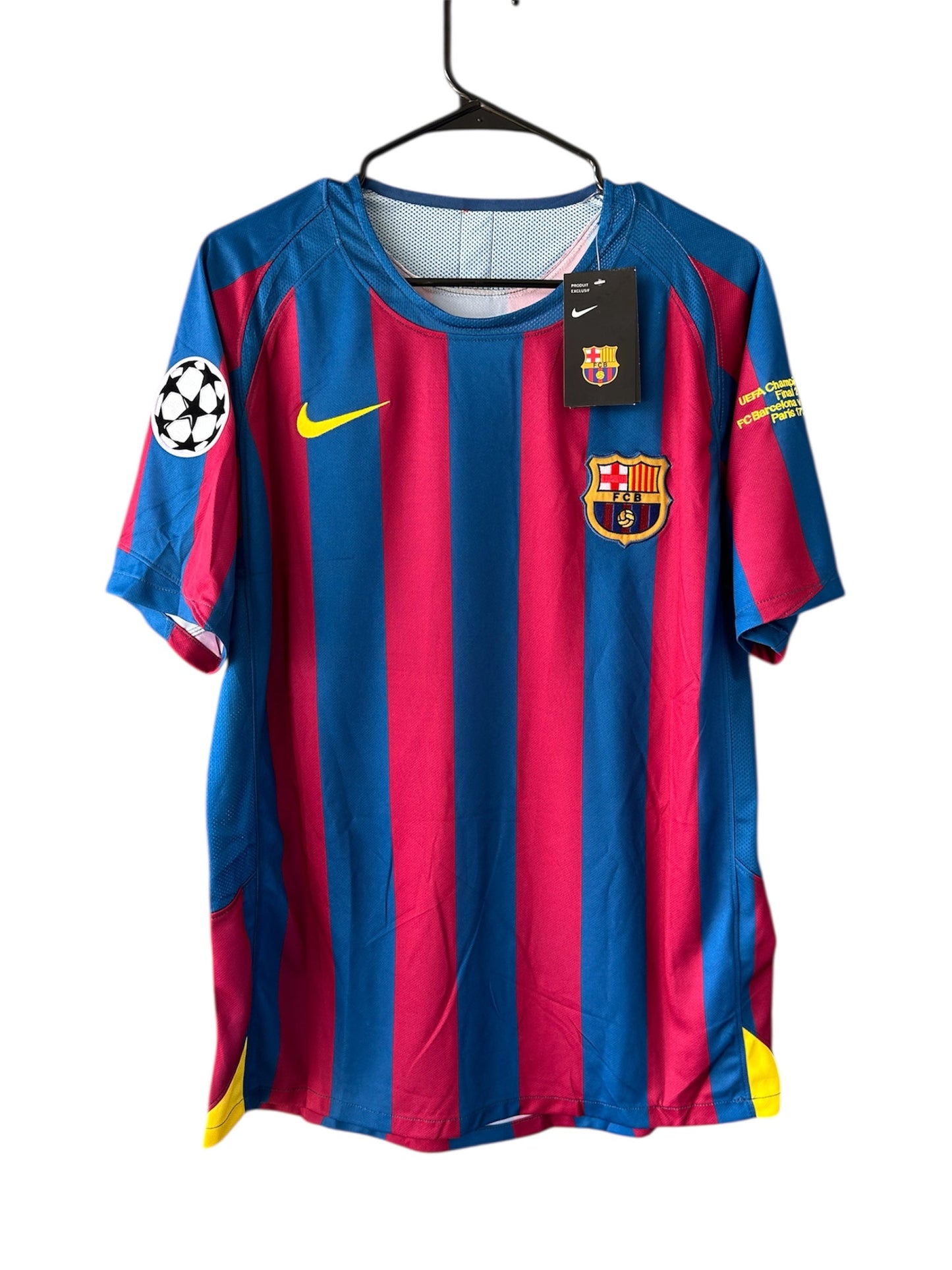 Barcelona Final 2006 Ronaldinho Gaucho #10 Soccer Jersey UCL Size Regula Men