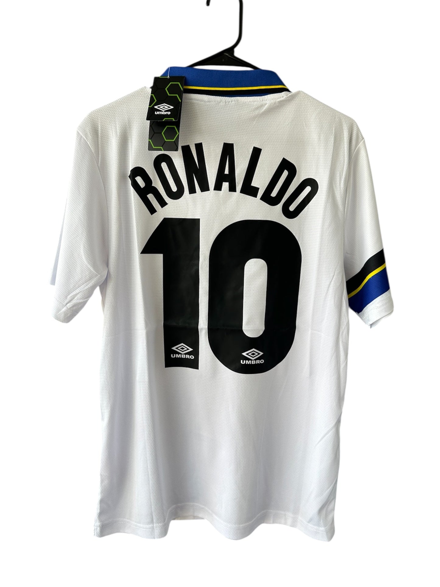 Inter Milan Ronaldo Nazario 1998 Away #10 Soccer Jersey Retro White Men size
