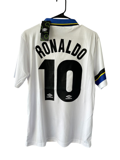 Inter Milan Ronaldo Nazario 1998 Away #10 Soccer Jersey Retro White Men size