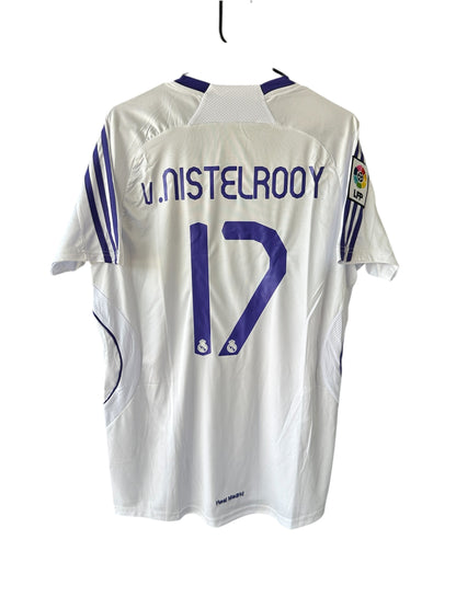 Real Madrid 2007/08 Home Retro Soccer Jersey – Ruud van Nistelrooy #17 – White – Men’s