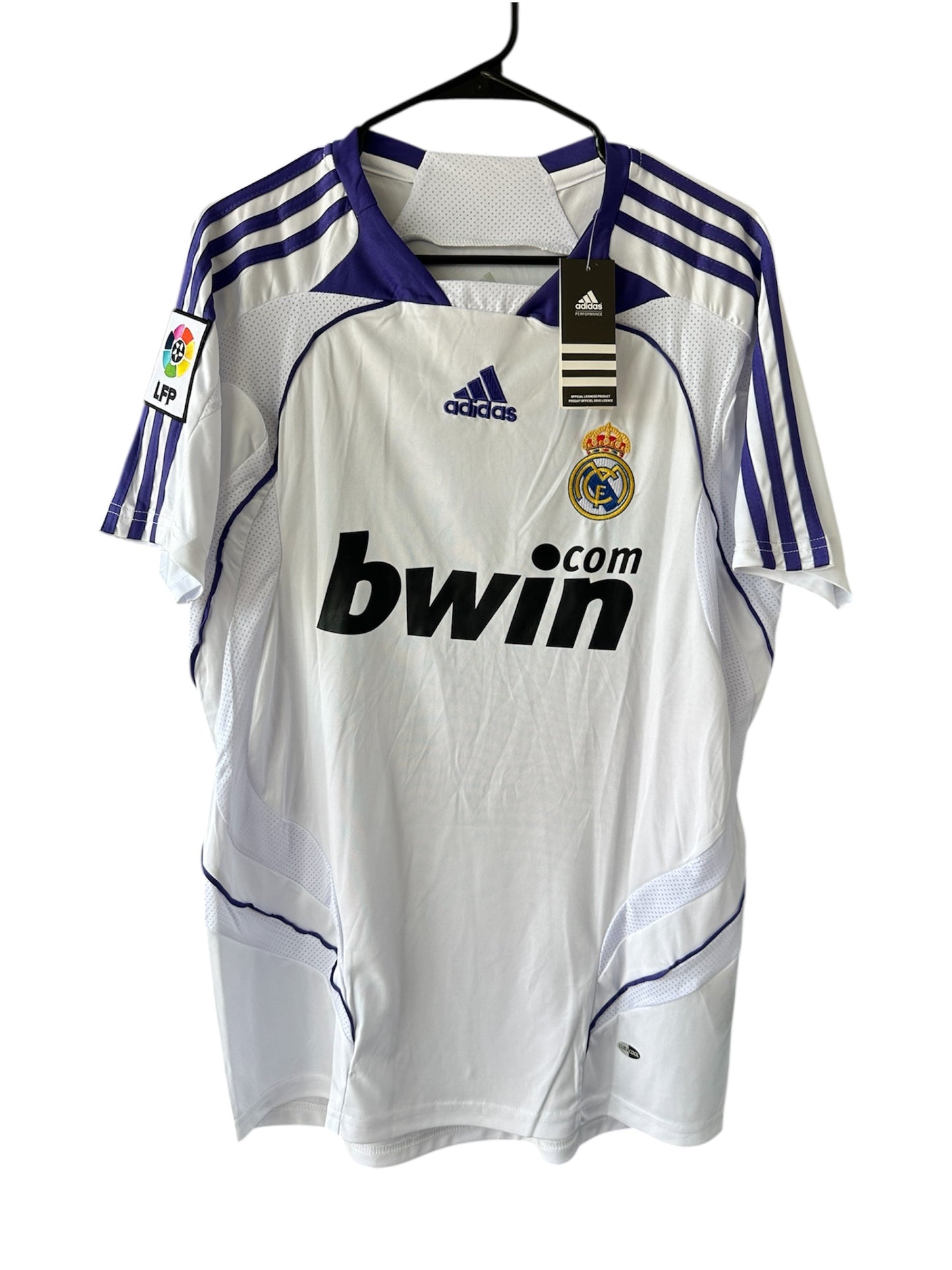 Real Madrid 2007/08 Home Retro Soccer Jersey – Ruud van Nistelrooy #17 – White – Men’s