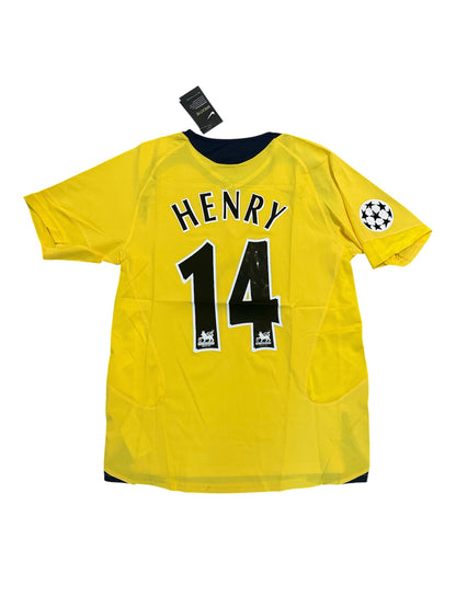 Arsenal Thierry Henry #14 Retro Soccer Jersey 2006 Final’s UCL Yellow men Size