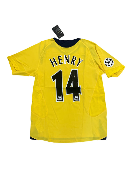 Arsenal Thierry Henry #14 Retro Soccer Jersey 2006 Final’s UCL Yellow men Size