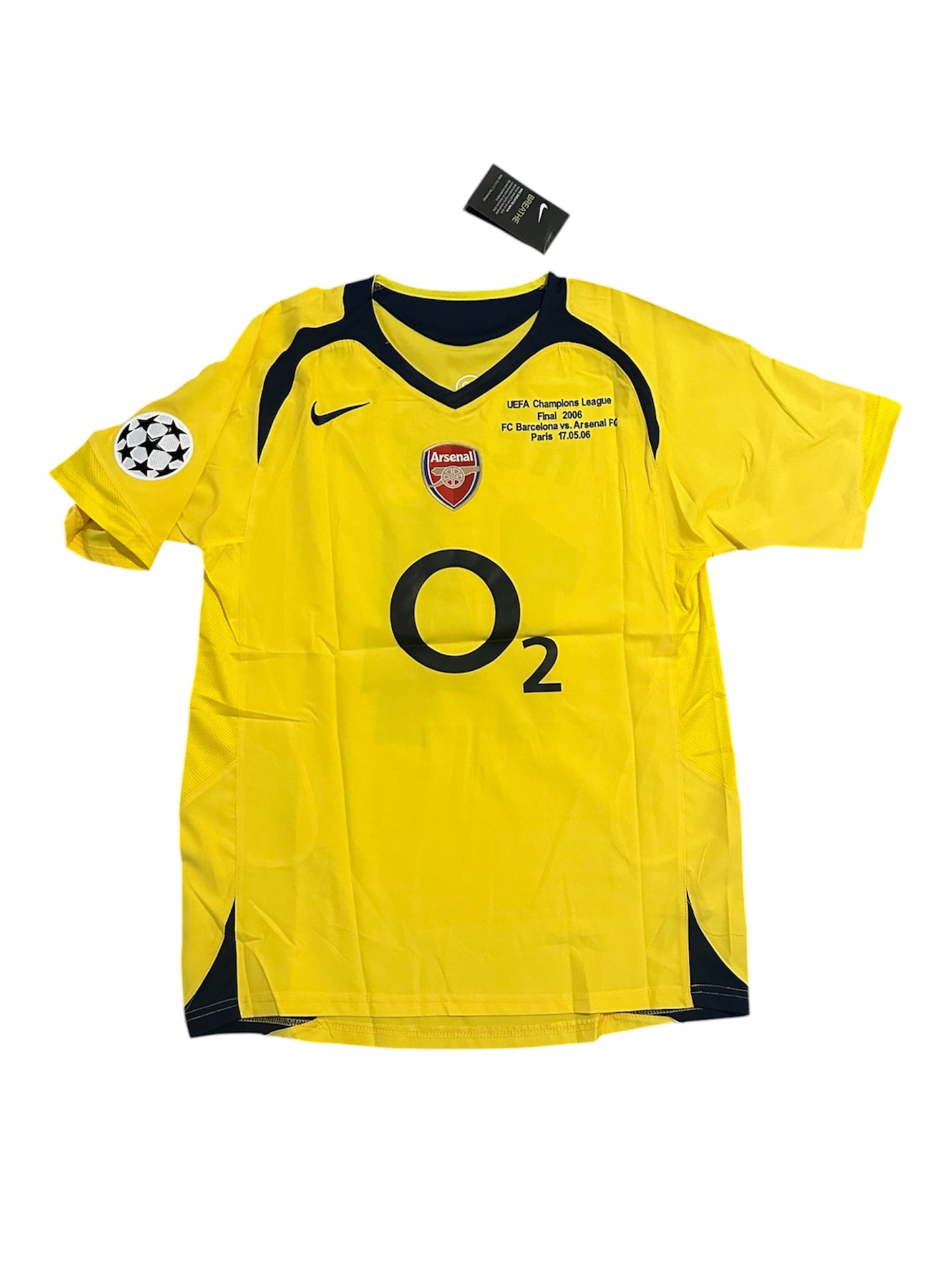 Arsenal Thierry Henry #14 Retro Soccer Jersey 2006 Final’s UCL Yellow men Size