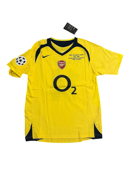 Arsenal Thierry Henry #14 Retro Soccer Jersey 2006 Final’s UCL Yellow men Size