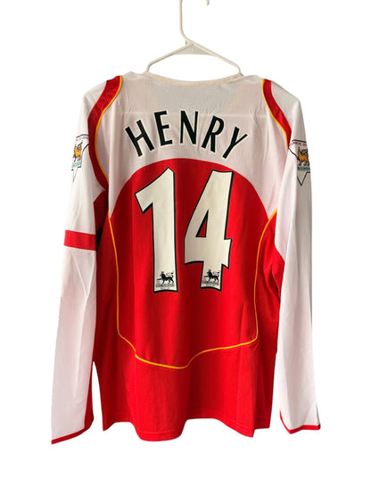 Arsenal Thierry Henry #14 2002/03 Home Long Sleeve Retro Soccer Jersey Men